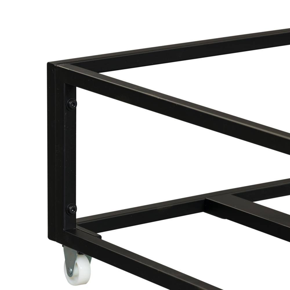Left. Liberty Furniture Industries - Vintage Series Twin Metal Trundle - Black in Distressed Metal - Black.
