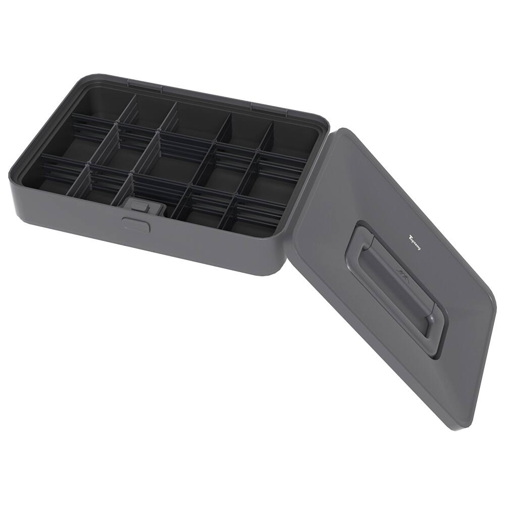 Front. Topteng - Modular Toolbox Organizer Insert - 18 Adjustable Compartments, Lightweight ABS, for X-Series Stackable System​.