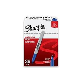 Sharpie - Permanent Markers, Fine Tip, 36/Pack - Blue