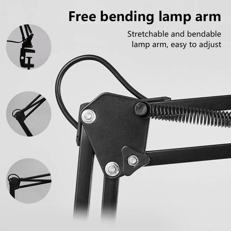 Free bending lamp arm  
Stretchable and bendable lamp arm, easy to adjust