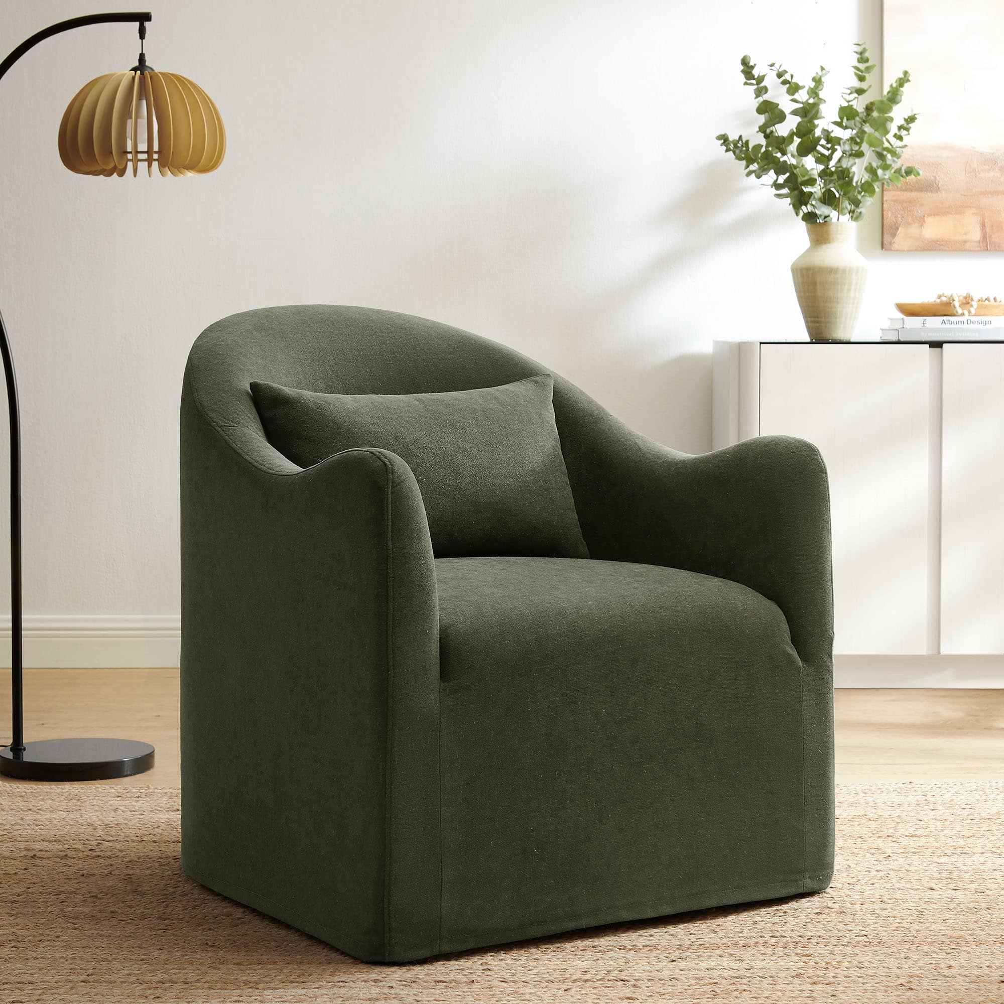 Bardot Linen Blend Accent Chair by Modway - Sage