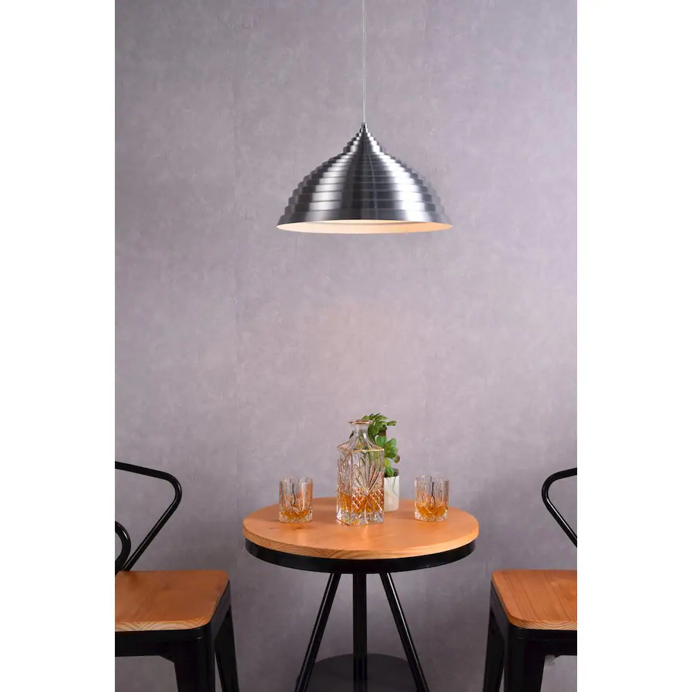 Alt View 4. Living District - Circa 1 Light Burnished Nickel Pendant - Burnished Nickel.