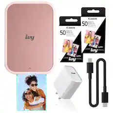 ivy Canon SHEETS 50 FEUILLES / Pe si FAROA PHOTO Za 2 2x1 % Scm a 76cm Canon SHEETS 50 FEUILLES - POTO PTR PAPER P ZnK 2 x37 Sem a 76cm zink I I -- ae d - - - - I - wvy zink I I - : : A F - ivy I I - il
Canon 50 SHEETS FEUILLES
ZINK PHOTO PAPER 2x3.5" / 5x7.6cm
zink
Compatible with ivy
Prints up to 20 photos per charge