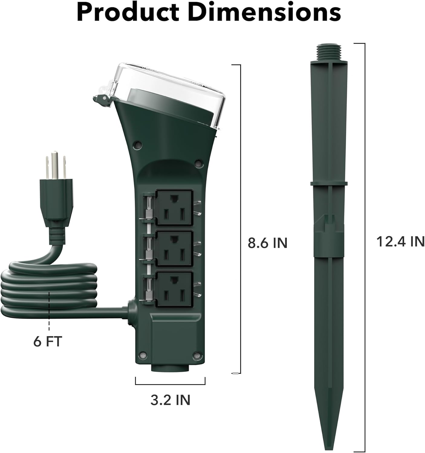 Product Dimensions: 8.6 IN x 12.4 IN x 6 FT x 3.2 IN