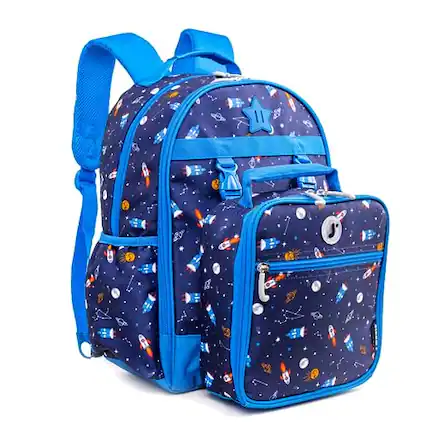 Front. Pacoar Cade - Unisex Kid's Duet Backpack With Lunch Bag Set Baseball One Size - SPACESHIP.