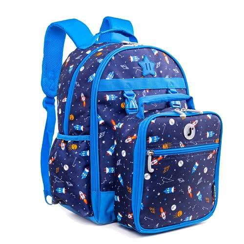 Front. Pacoar Cade - Unisex Kid's Duet Backpack With Lunch Bag Set  Baseball One Size - SPACESHIP.