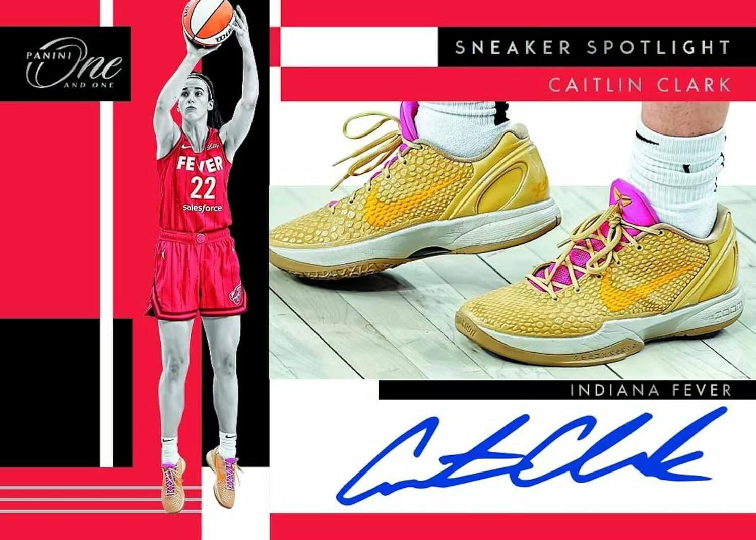 PANINI One AND ONE  
SNEAKER SPOTLIGHT  
CAITLIN CLARK  
FEVER 22  
salesforce  
INDIANA FEVER