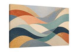 FC Design - Large Canvas 24x36" Colorful Abstract Wave Ribbon Pattern Art Painting Home Wall Décor - MultiColor