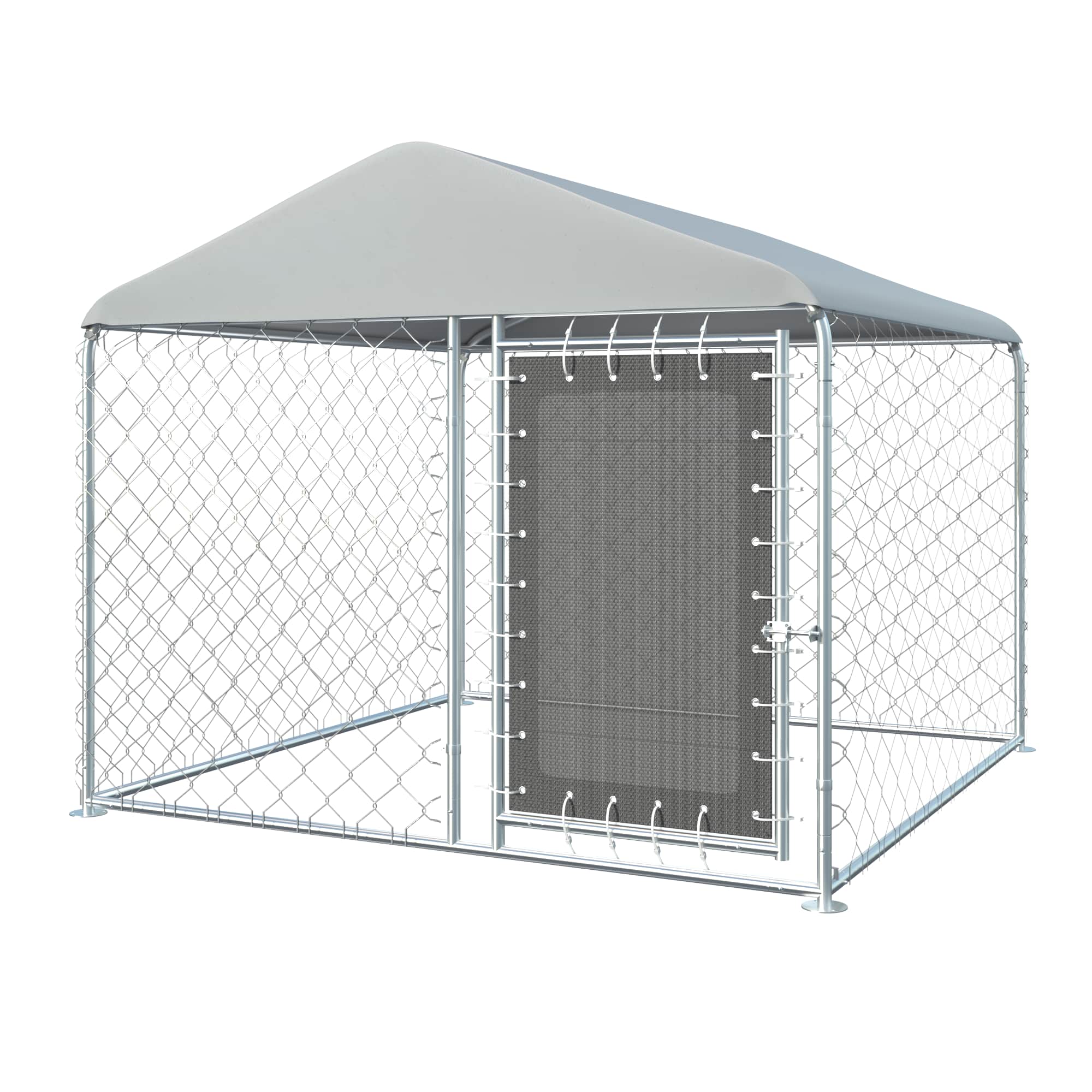 U-HOMY - Heavy Duty Outdoor Dog Kennel with Waterproof UV-Resistant Cover, Large Pet Playpen with Rotating Feeding Door