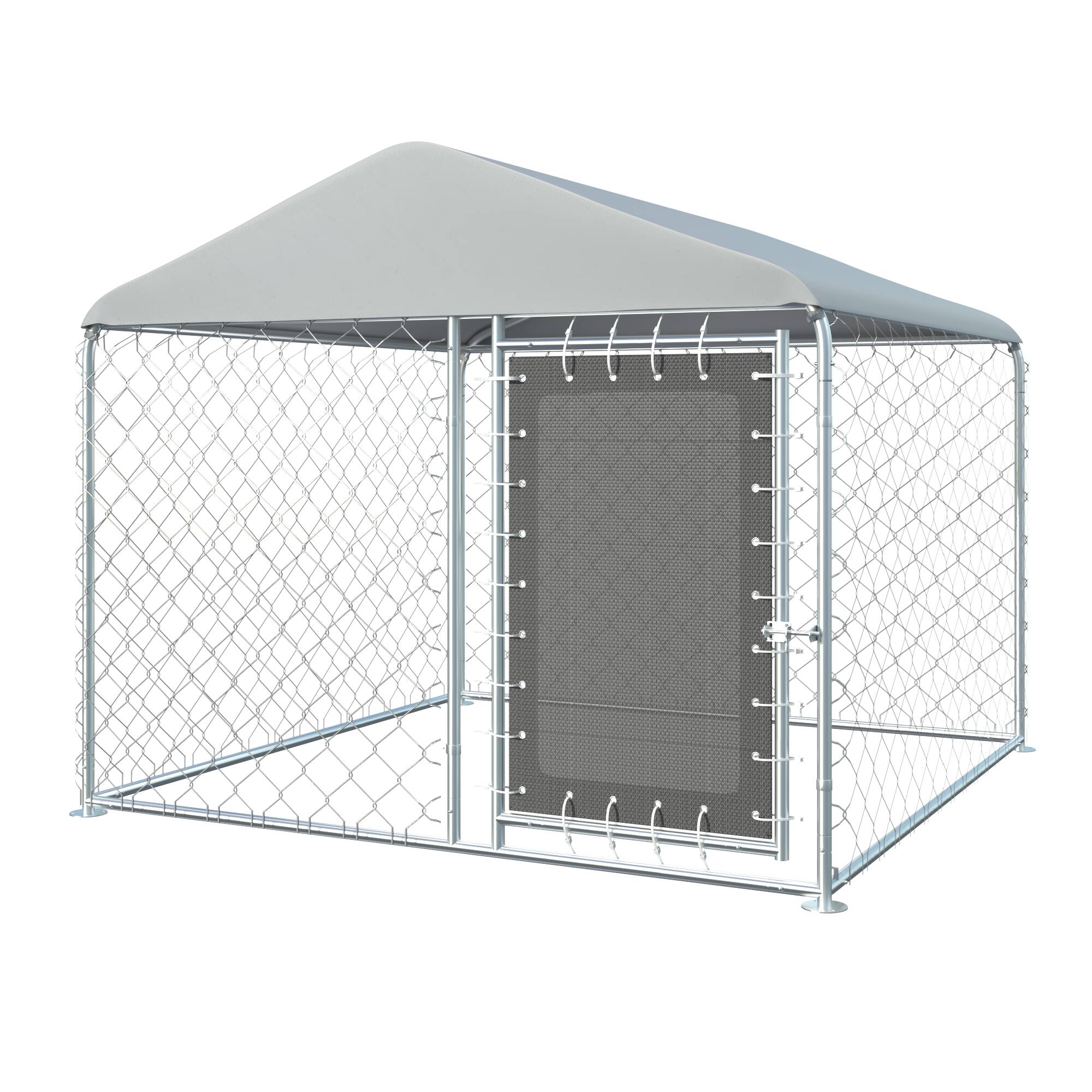 Front. U-HOMY - Heavy Duty Outdoor Dog Kennel with Waterproof UV-Resistant Cover, Large Pet Playpen with Rotating Feeding Door.
