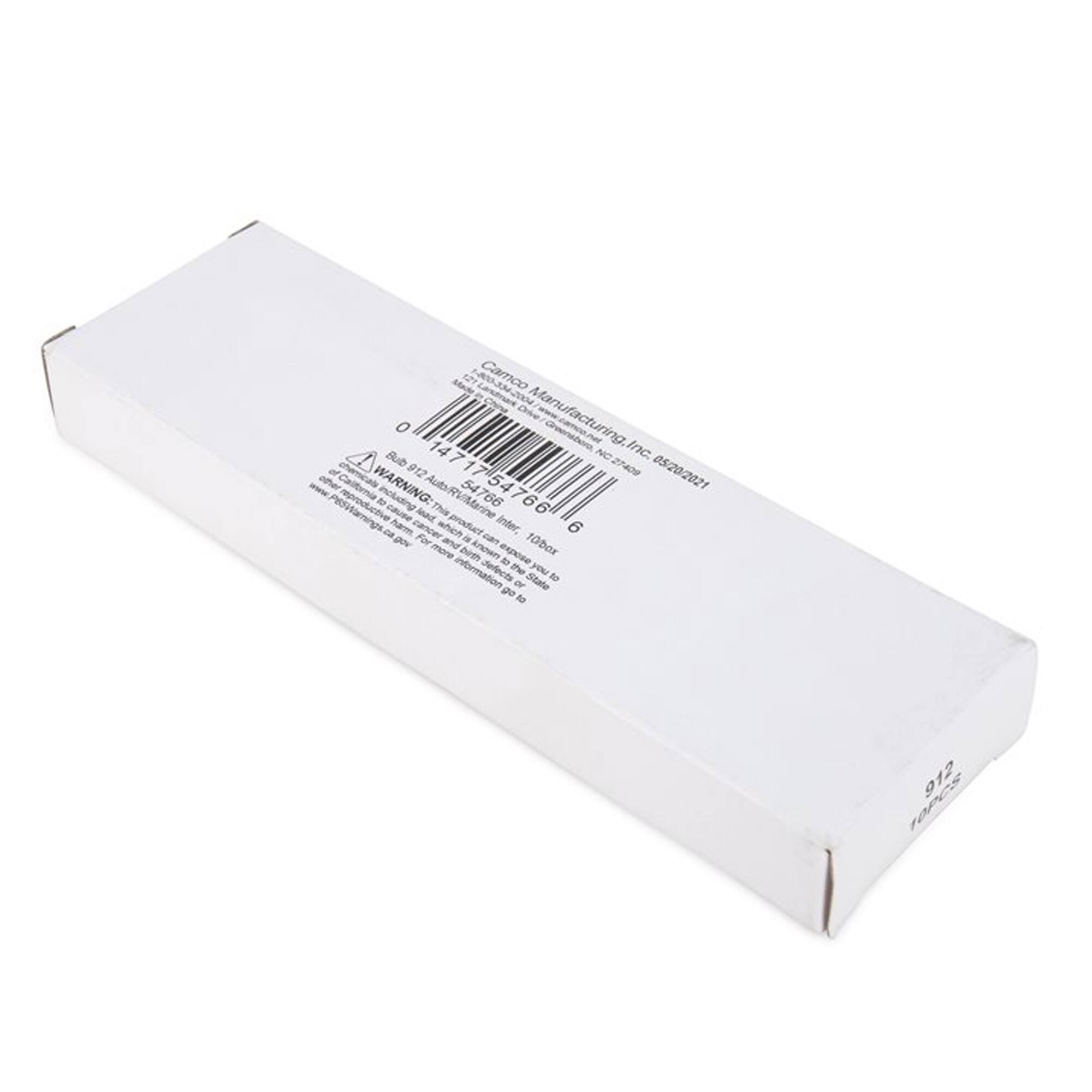 MA 621  
Camco Manufacturing, Inc.  
Cenabsro Rub Inc.  
Charical 912 14717-54766  
NC27408  
05/20/2021  

WARNING:  
This product contains chemicals known to the State of California to cause cancer and birth defects or other reproductive harm.  
For more information go to www.P65Warnings.ca.gov.  

Auto/RV/Marine  
54766  

Aam cancer Rune product inter 6 go For and a nam 10b more pith metea expose - information defects the you t go Dr State to 912 tOPC  

012  
10PCS