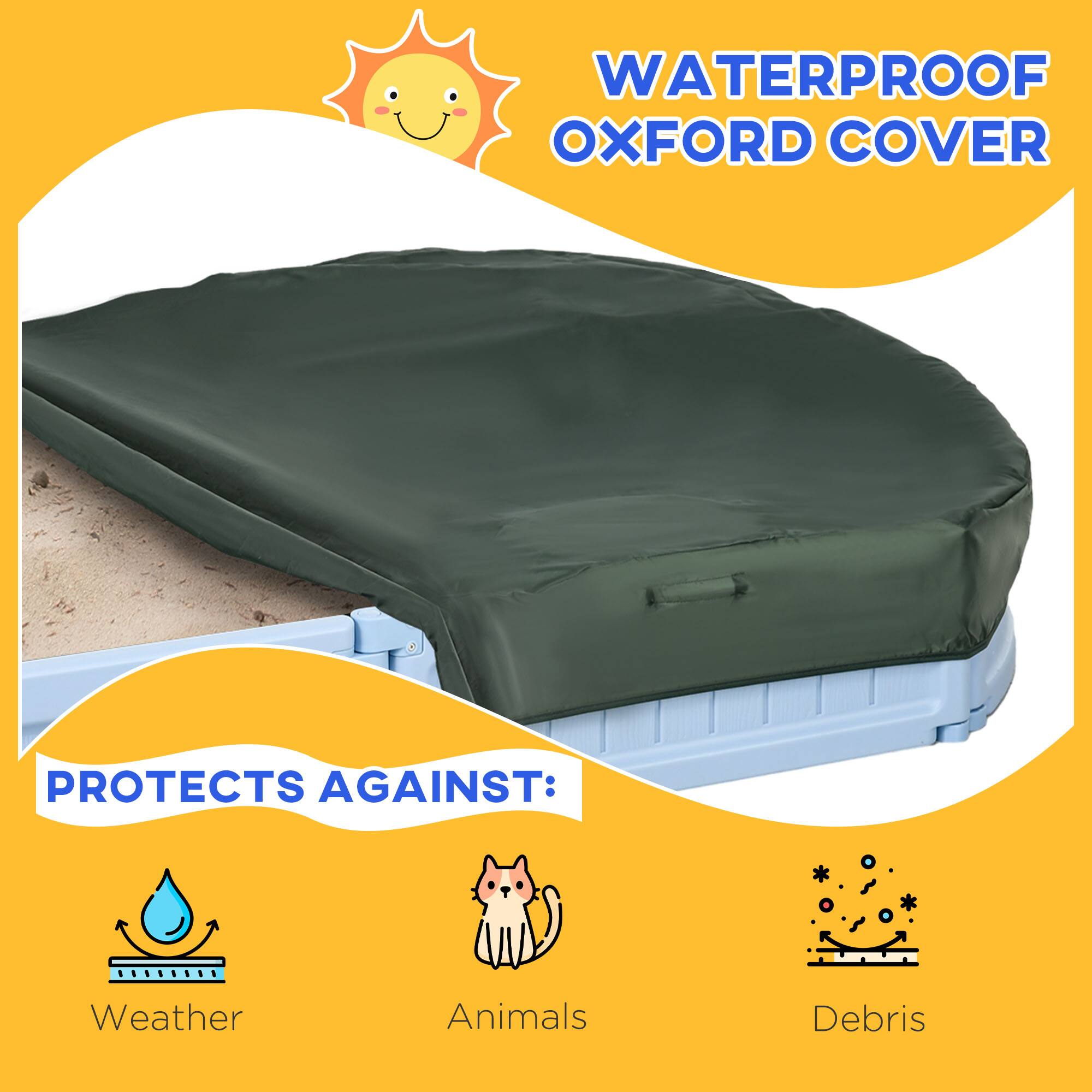 WATERPROOF OXFORD COVER

PROTECTS AGAINST:

Weather  
Animals  
Debris