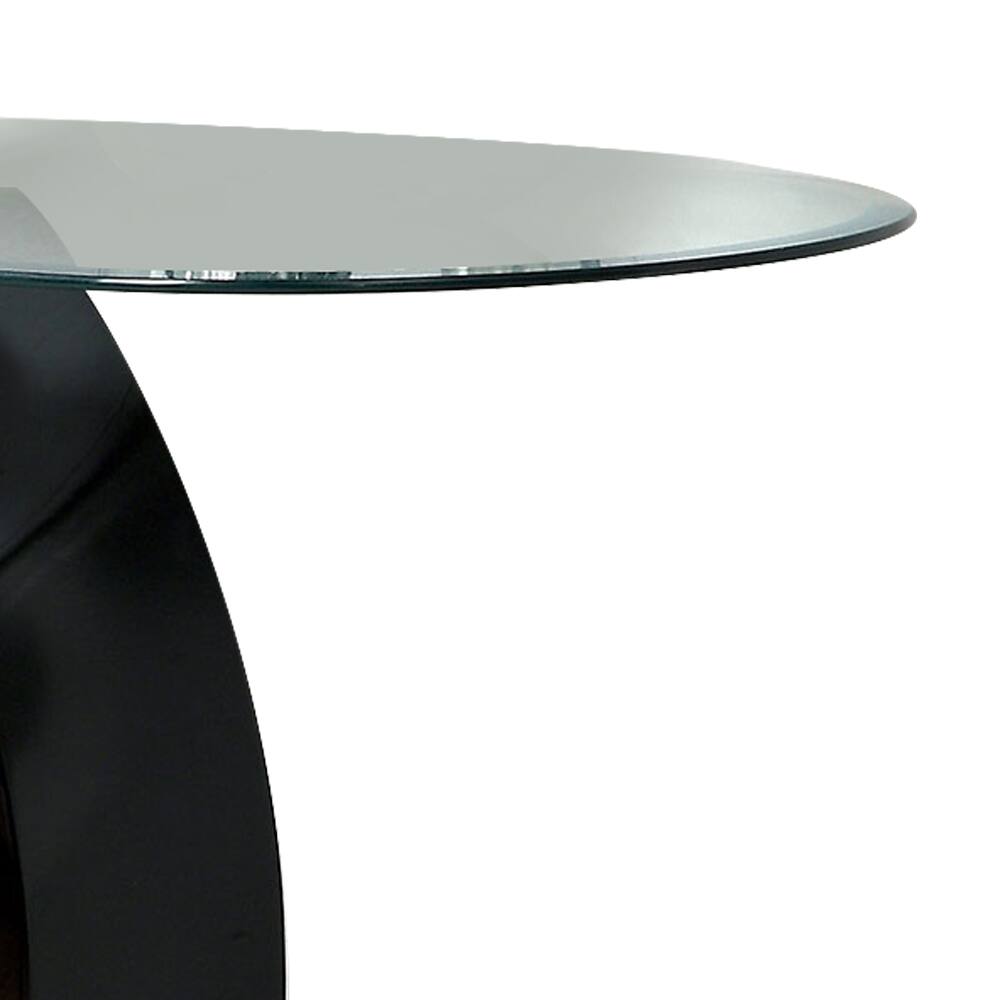 Alt View 3. Manhattan Lane - Contemporary Tempered Glass Top Sofa Table with O Shape Base - Black.