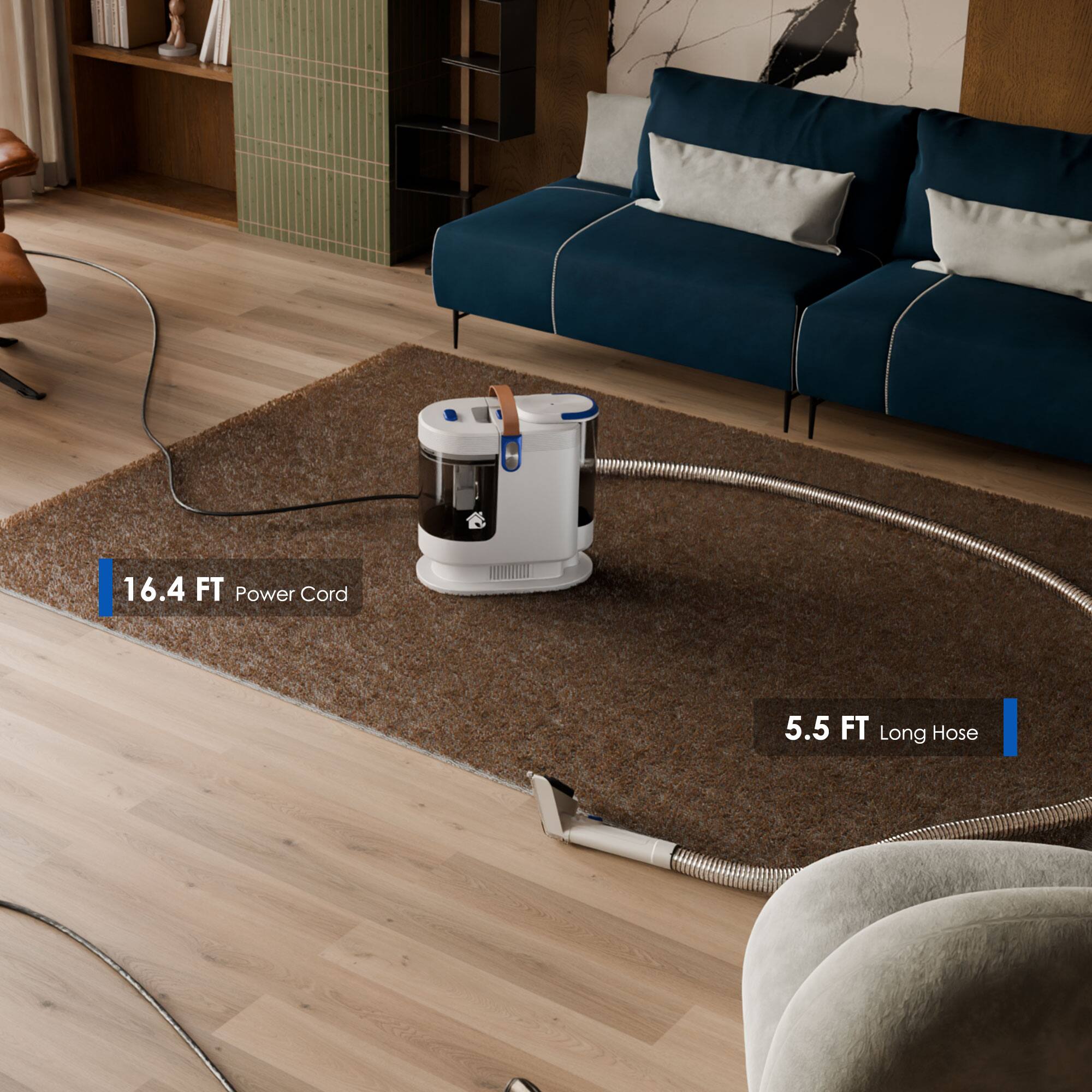 16.4 FT Power Cord  
5.5 FT Long Hose