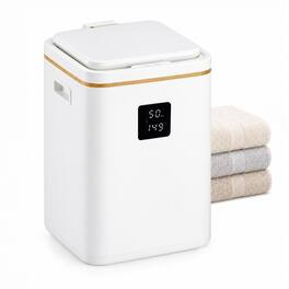 Sweetcrispy - Towel Warmer 23L Capacity for Bathroom with Aromatherapy, Overheat & Tip Over Protection, 8H Timer, LED Display - Natural Wood Accent