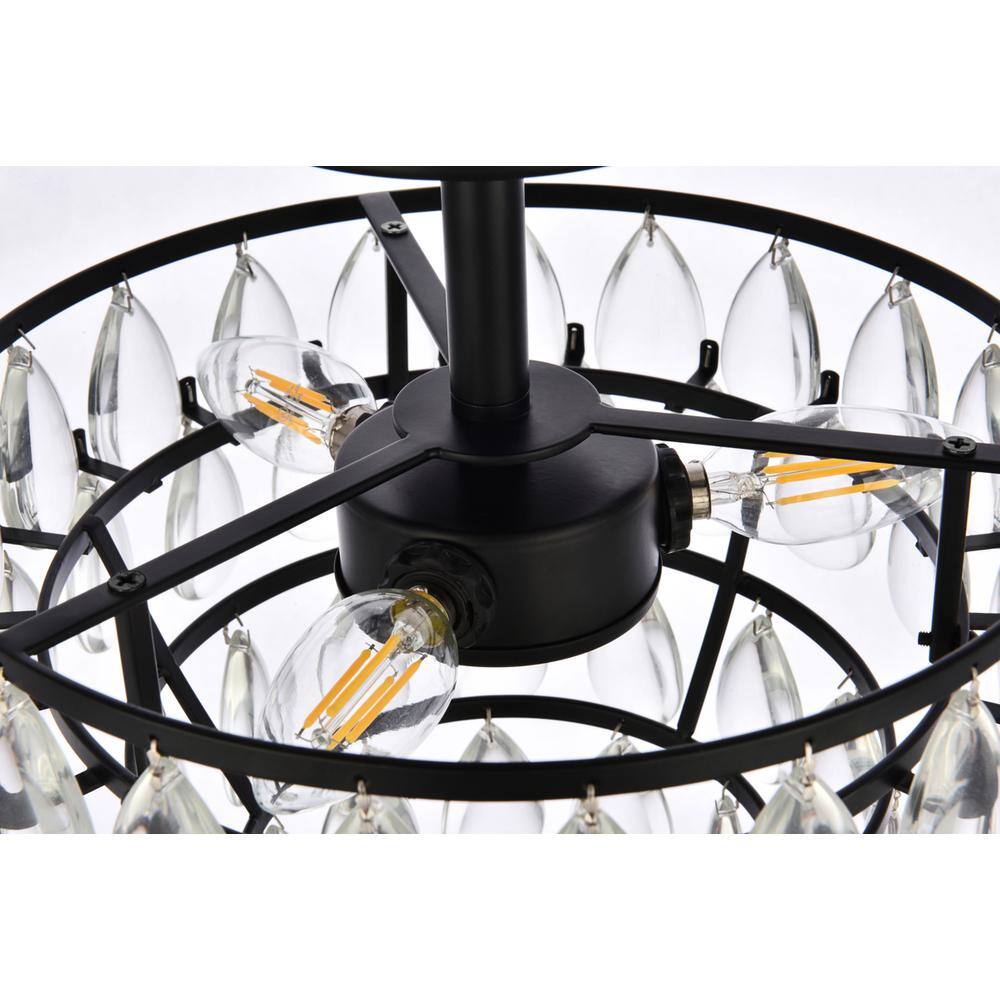 Alt View 1. Elegant Lighting - Mila 12 inch flush mount in black - Black.