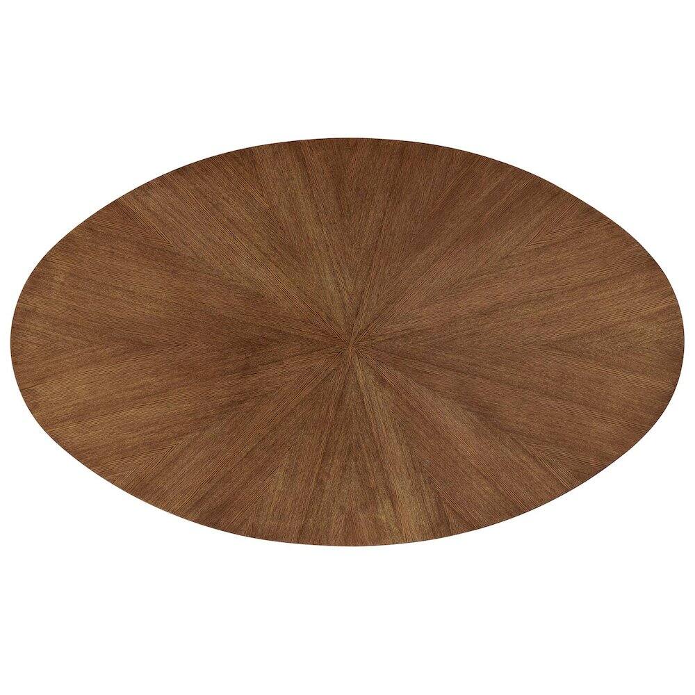 Alt View 3. Modway - Crossroads 71" Oval Wood Dining Table - Brown.