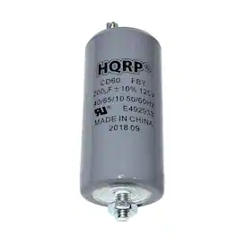 HQRP - 200 uF 125 V Motor Start Capacitor CD60 Round 87 x 45 mm for HVAC Blower Compressor Pump