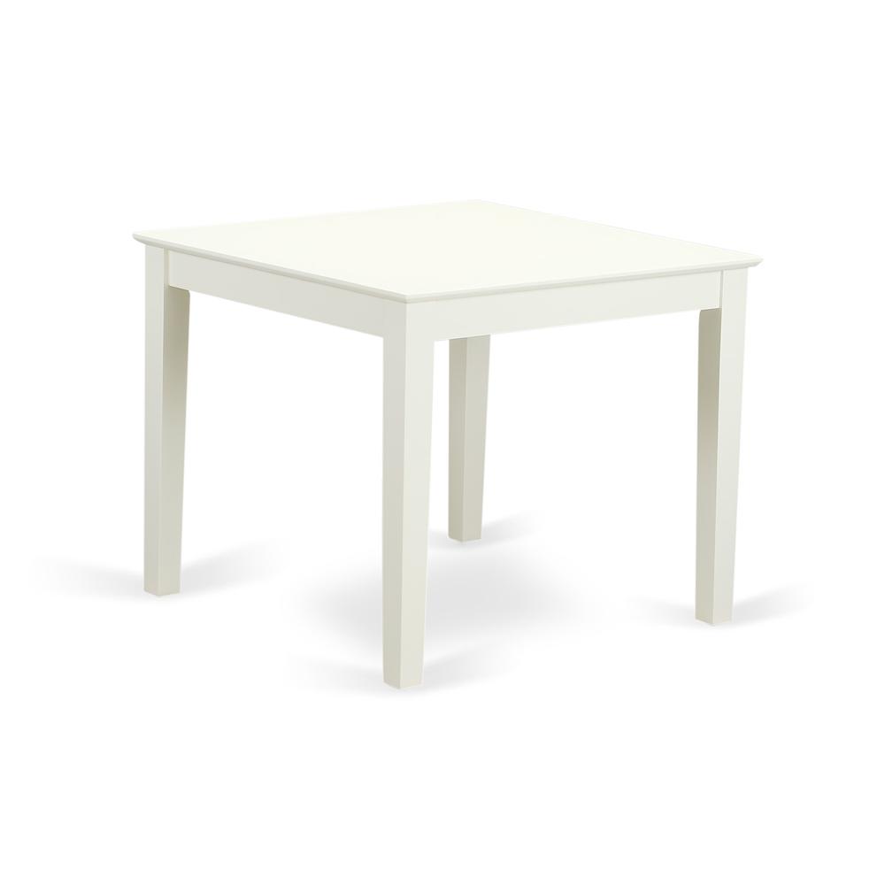 Angle. East West Furniture - Dining Room Set Linen White - Brown.