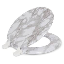 J&V TEXTILES - Marble Round Toilet Seat - Gray