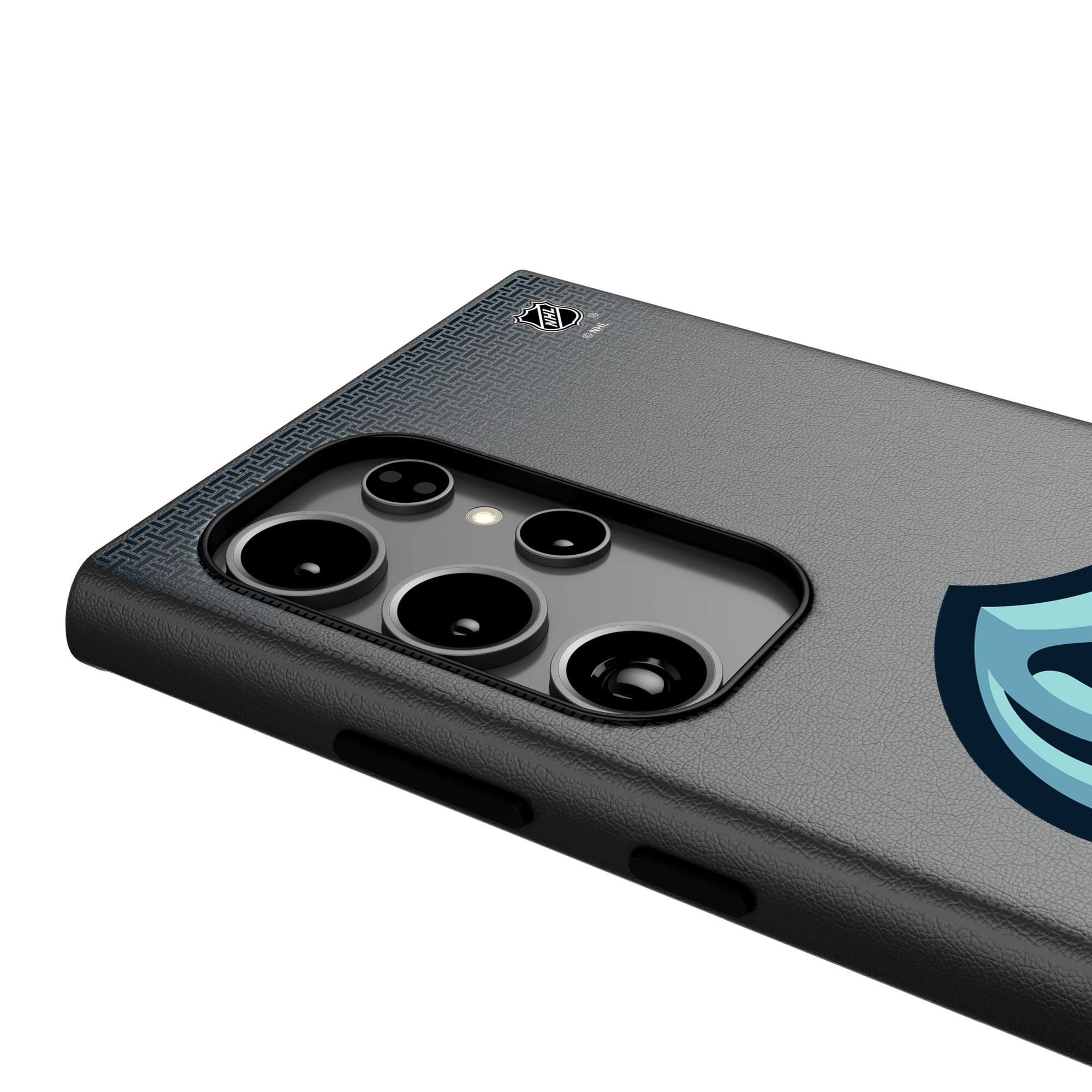 Alt View 3. Keyscaper - Seattle Kraken Linen Galaxy Magnetic Bump Case - S25 Ultra - Black.