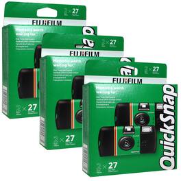 3x FUJIFILM QuickSnap Flash 400 One-Time-Use Disposable Camera (27 Exp, 2-Pack) - Green
