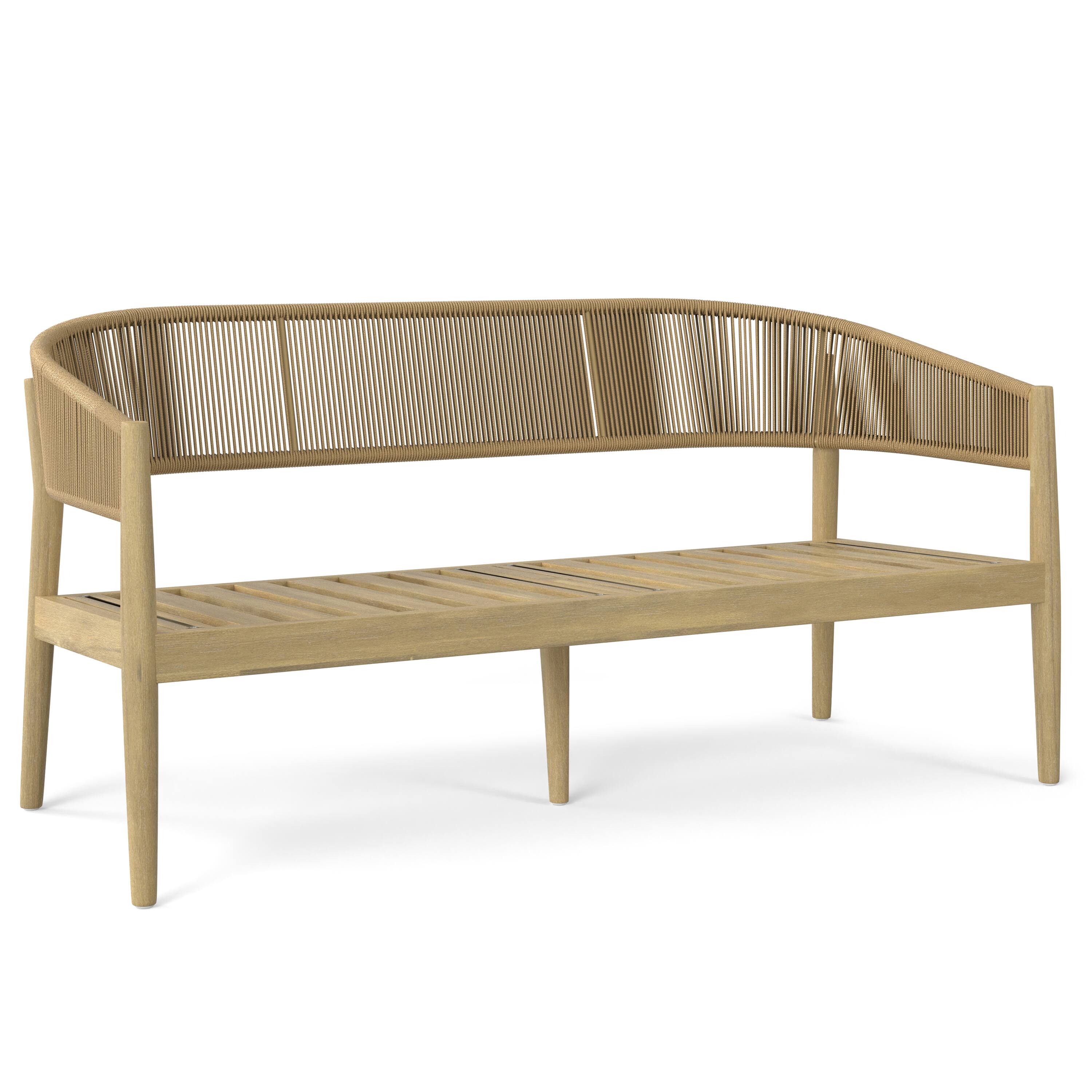 Alt View 1. Simpli Home - Bayshore 59 inch Wide Contemporary Outdoor Sofa in Polyester Fabric, Fully Assembled - Natural.
