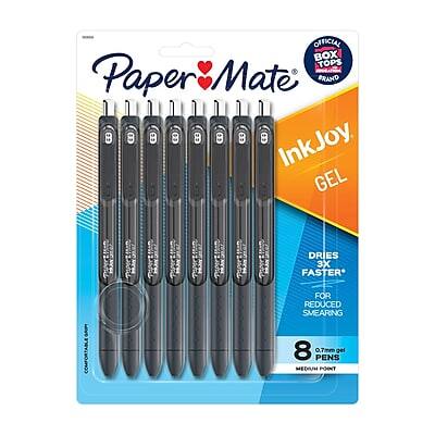 Paper Mate InkJoy GEL  
Dries 3x Faster  
Comfortable for Reduced Smearing  
8 Pens  
0.7mm Medium Point