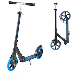 VEVOR - Kick Scooter for Kids Ages 8+, Teens & Adults, 2-Wheel Toddler Scooter with Adjustable Height Handlebar - Blue