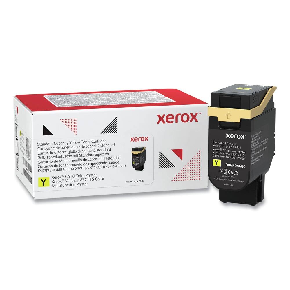Xerox Standard-Capacity Yellow Toner Cartridge  
Cartouche de toner jaune de capacité standard  
Cartuccia di toner giallo di capacità standard  
Xerox C410 Color Printer  
Xerox VersaLink C415 Color Multifunction Printer  

006R04680  

www.xerox.com