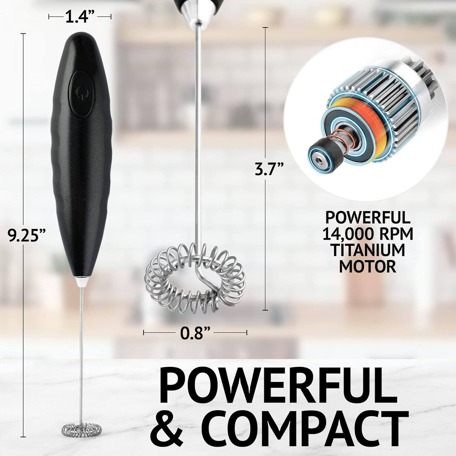 1.4"  
3.7"  
9.25"  
0.8"  

POWERFUL 14,000 RPM TITANIUM MOTOR  

POWERFUL & COMPACT