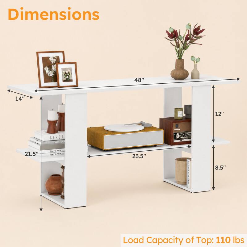 Dimensions
48"
14"
12"
21.5"
23.5"
8.5"

CEREA 190944

Load Capacity of Top: 110 lbs