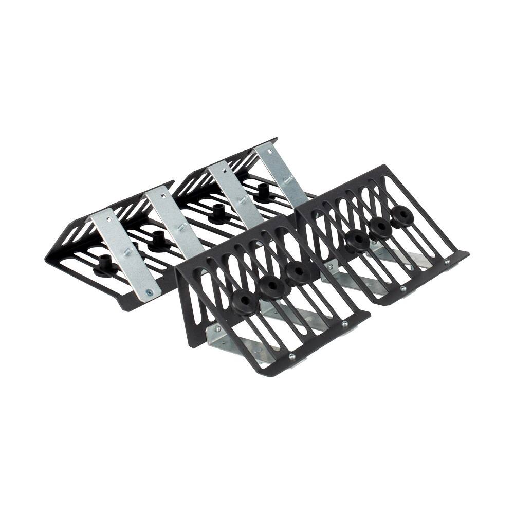 Front. RackSolutions - RackSolutions 8-Unit V1 Phone/Tablet Bracket Set, 2-Pack for Modular Device Testing Shelf, Adjustable - Black.