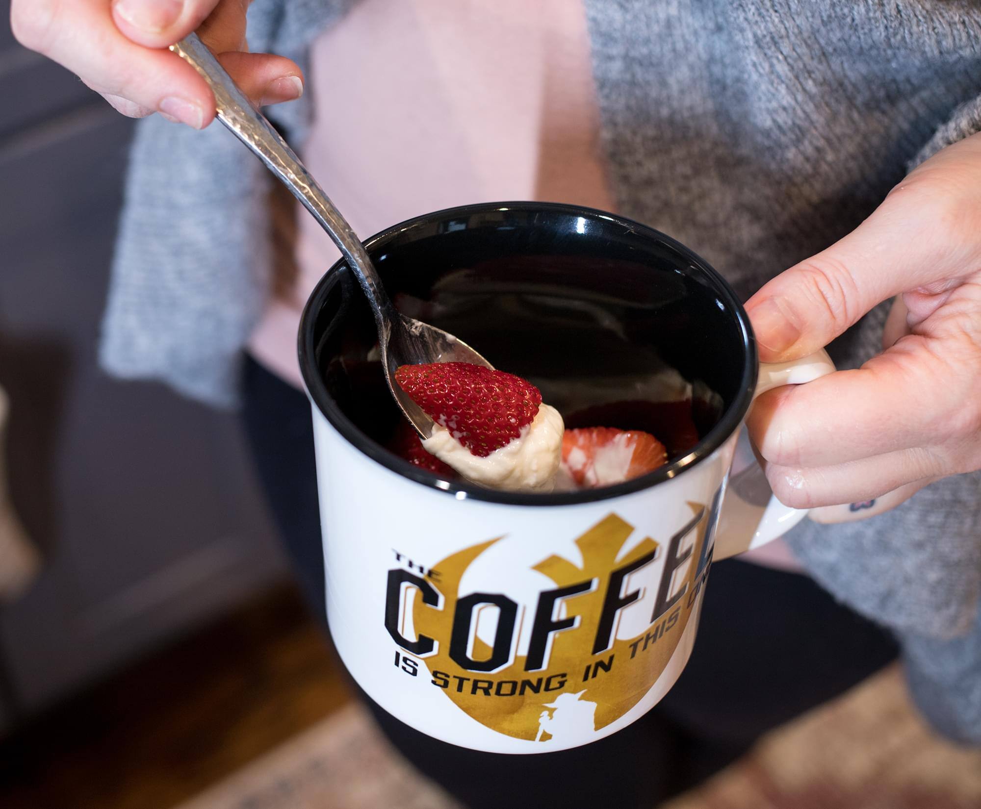 The coffee is strong in this