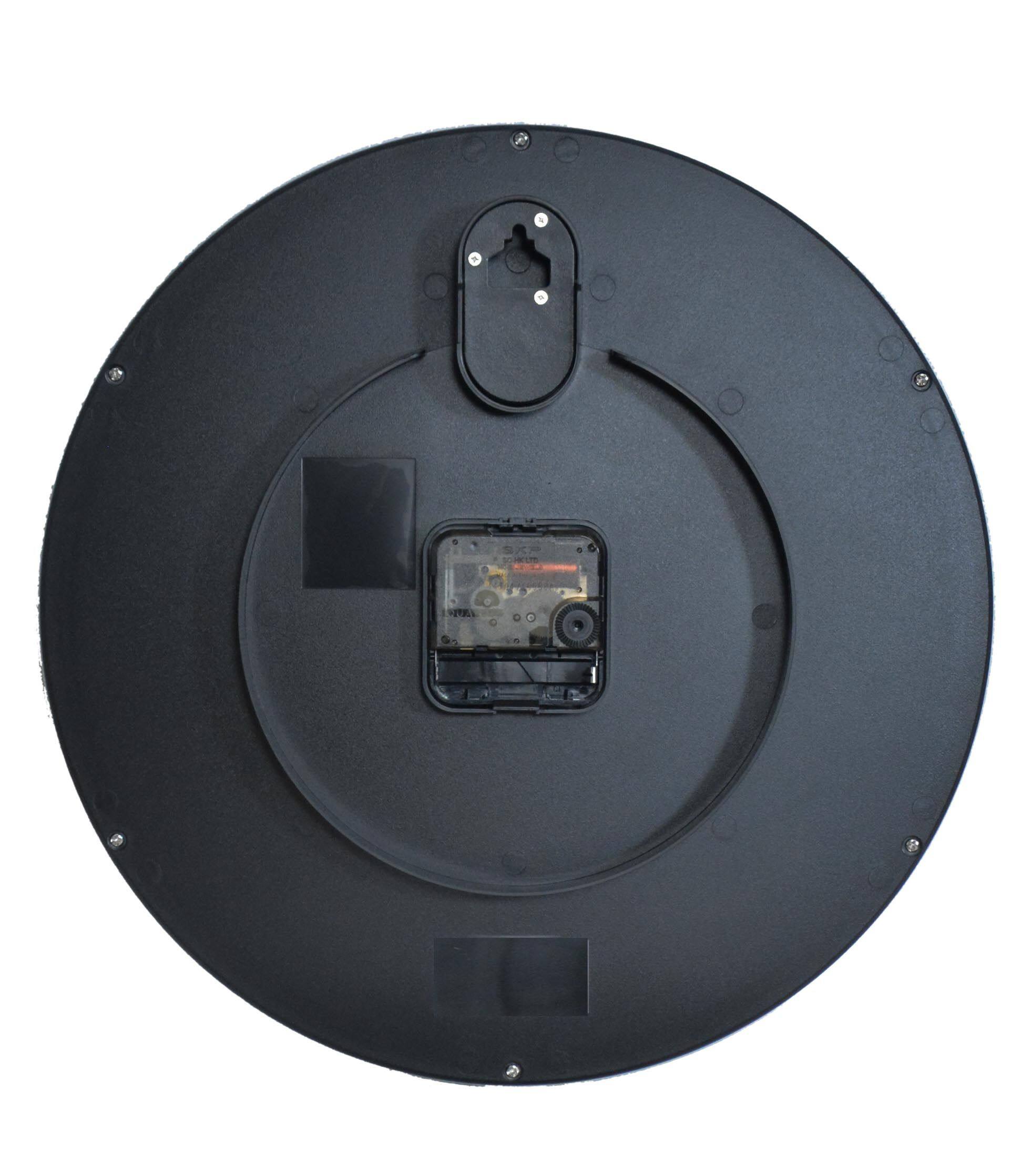 Back. Seiko - Seiko 12" Mari Art Deco Wall Clock, Gray - Grey.