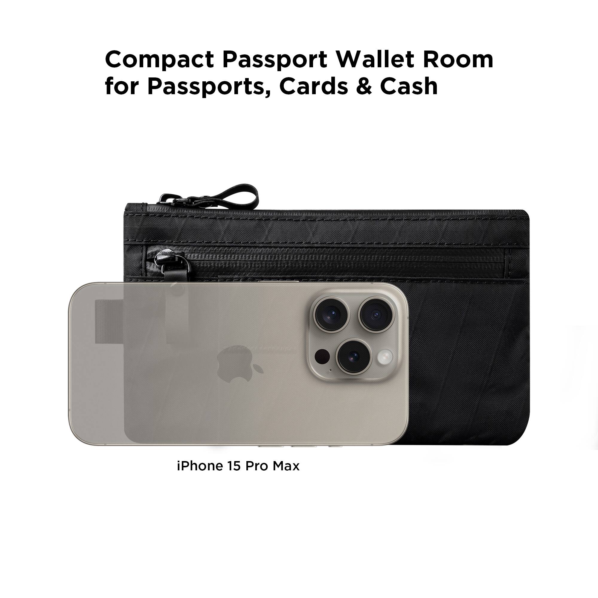 Compact Passport Wallet Room for Passports, Cards & Cash

iPhone 15 Pro Max