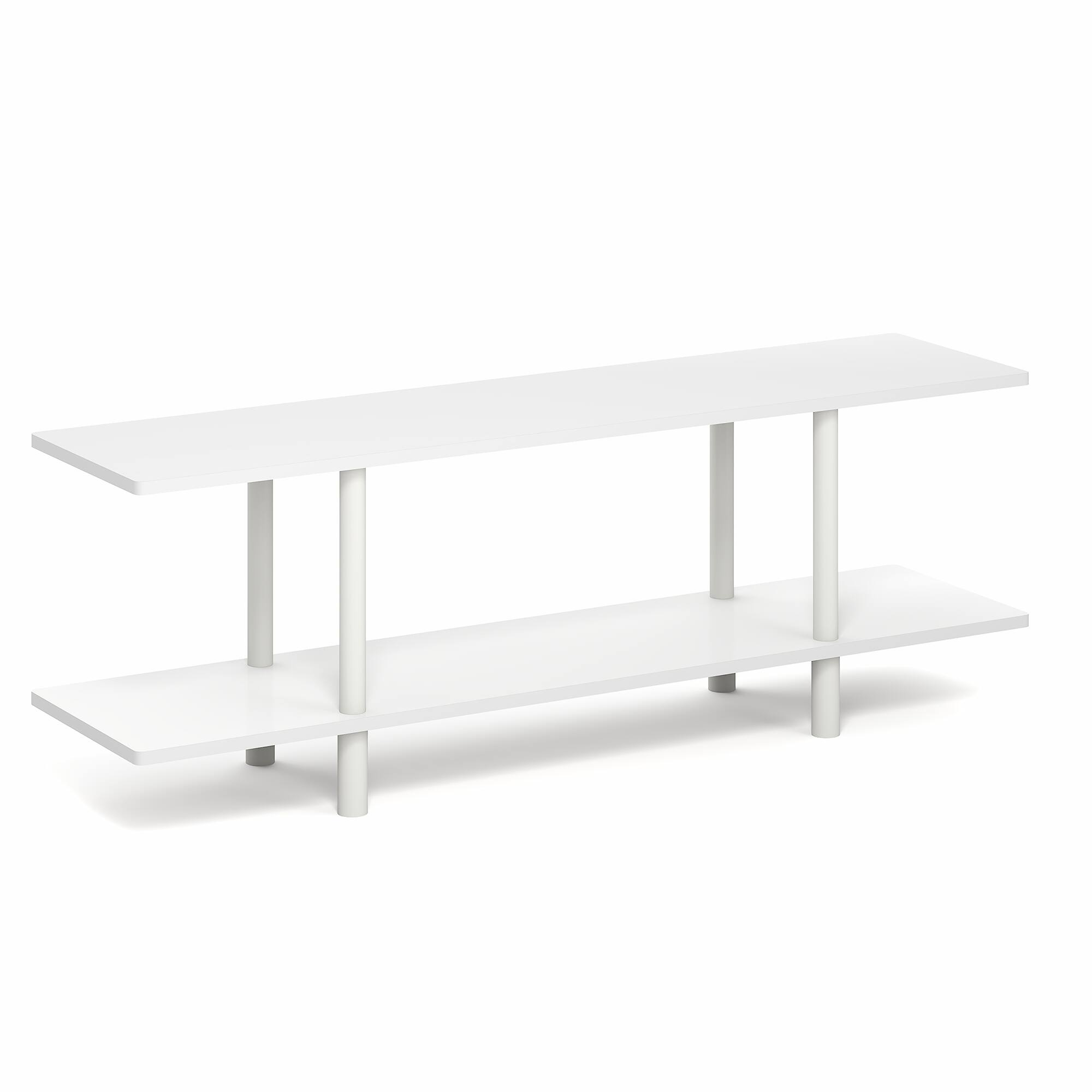 Alt View 4. Furinno - TURN-N-TUBE Display Shelf, Book Shelf, Storage Shelves, for Organization and Storage, Living Room, Garage, Home Office - White/White.