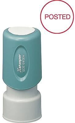 Cosco - Xstamper POSTED Round Pre-inked Stamps, 5/8" Dia., Ink (036002) - Red