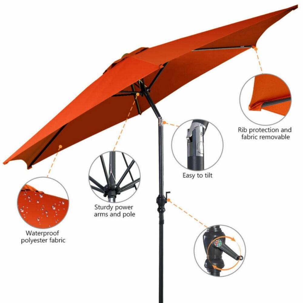 - Rib protection and fabric removable
- Easy to tilt
- Sturdy power arms and pole
- Waterproof polyester fabric