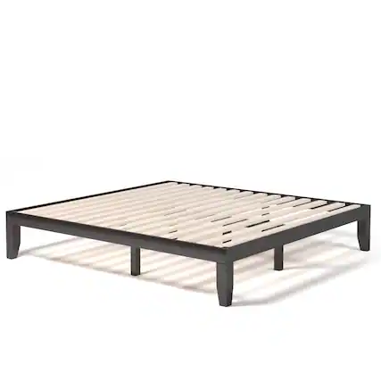 Front. Costway - Costway King Size 14" Wooden Bed Frame Mattress Platform Wood Slats Support - Espresso.