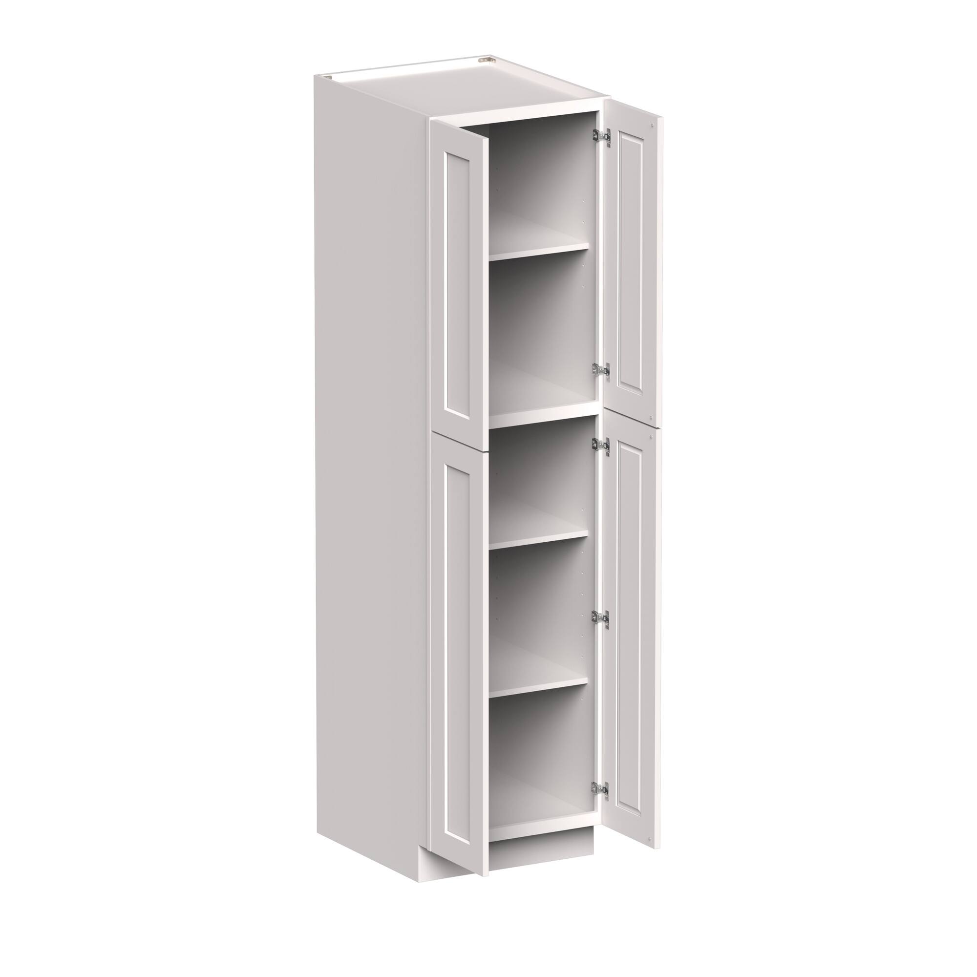 Angle. Boyel Living - 24-in W x 90-in H x 27-in D Shaker RTA Kitchen Pantry Tall Cabinet with Soft-Close - White Shaker.
