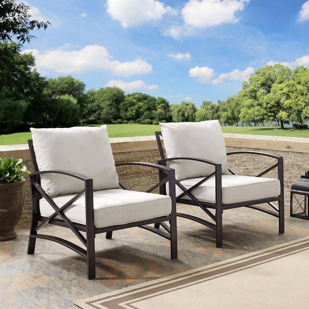 Alt View 4. Crosley Furniture - Kaplan 2Pc Outdoor Chair Set - 2 Chairs - Oatmeal.