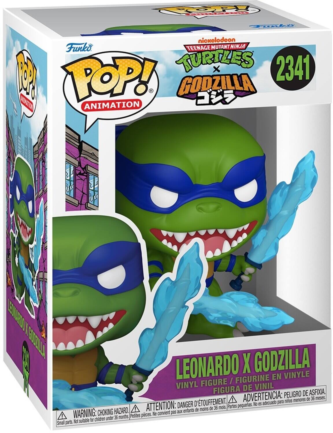 TOO FOOOR Tonli nickelodeon Funko POP! ANIMATION TEENAGE MUTANT NINJA TURTLES x GODZILLA 2341 LEONARDO X GODZILLA FIGURINE EN VINYLE FIGURE / VINYL DE VINIL FIGURA DE VINIL. ADVERTENCIA: para niños menores de 36 meses. DANGER pequeras. No es adecuado HAZARD. ATTENTION: aux enfants de moins de 36 mois. Partes WARNING: CHOKING Petites pieces. Ne convient pas for children under 36 months, Small parts. Not suitable