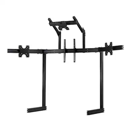 Front. Next Level Racing - Next Level Racing Elite Free Standing Quad Monitor Stand Black Edition - Black.