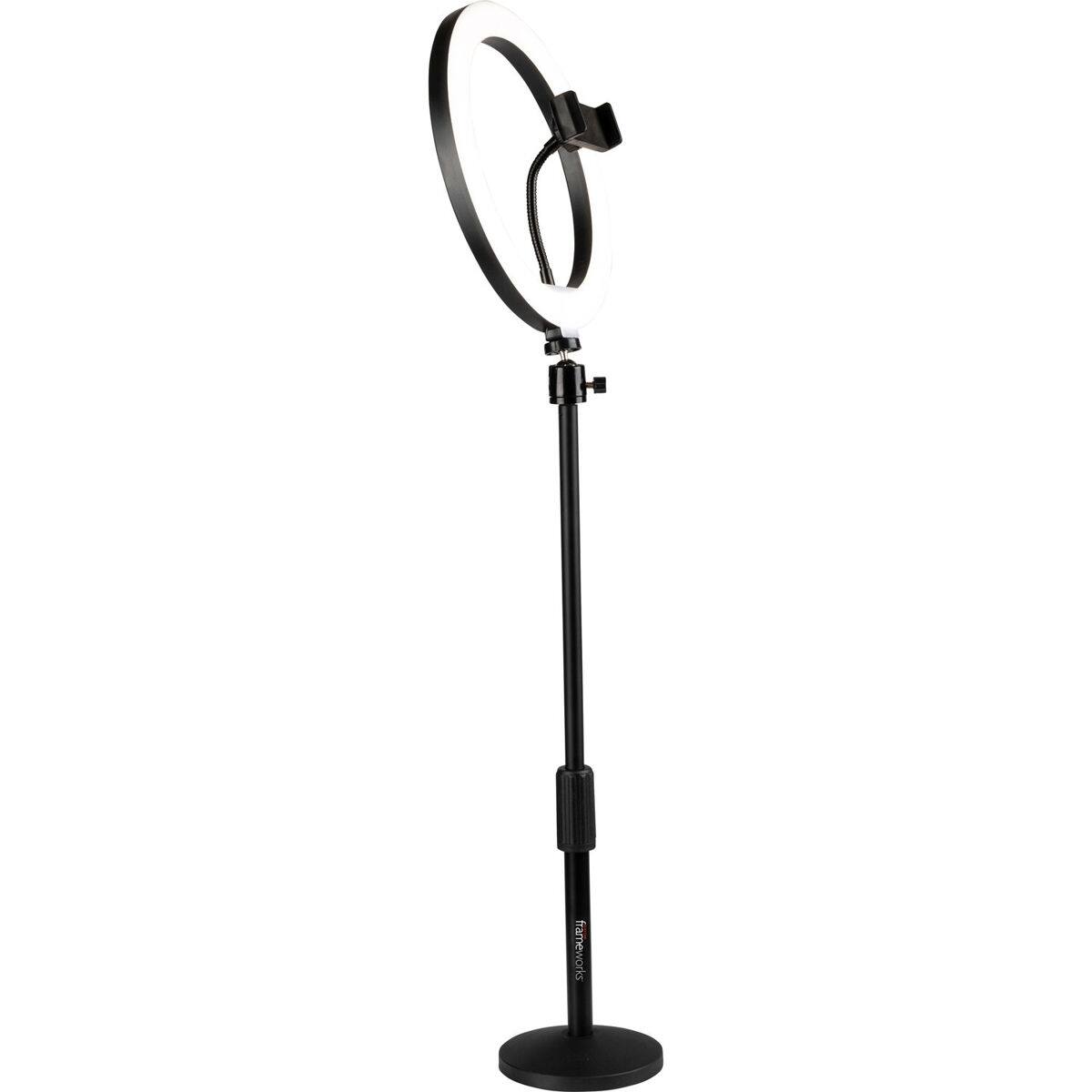 Alt View 3. Gator Cases - Gator Cases 10" LED Desktop Ring Light with Round Base Stand and Phone Clamp.