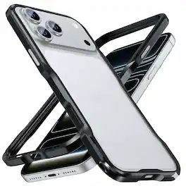 Dteck - Metal Bumper Case for iPhone 18 Pro Max, Slim Backless Alloy Frame Cover with Screws - Black