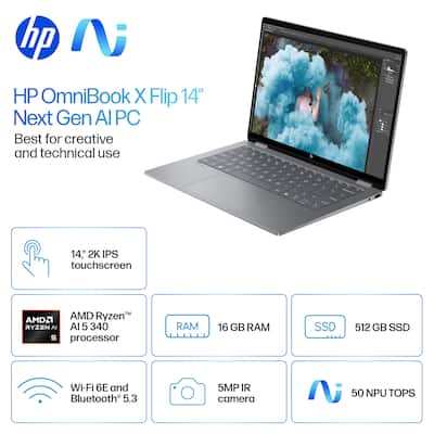 HP OmniBook X Flip 2 in 1 Copilot+ PC 14 HP OmniBook X Flip 2 in 1 Copilot+ PC 14