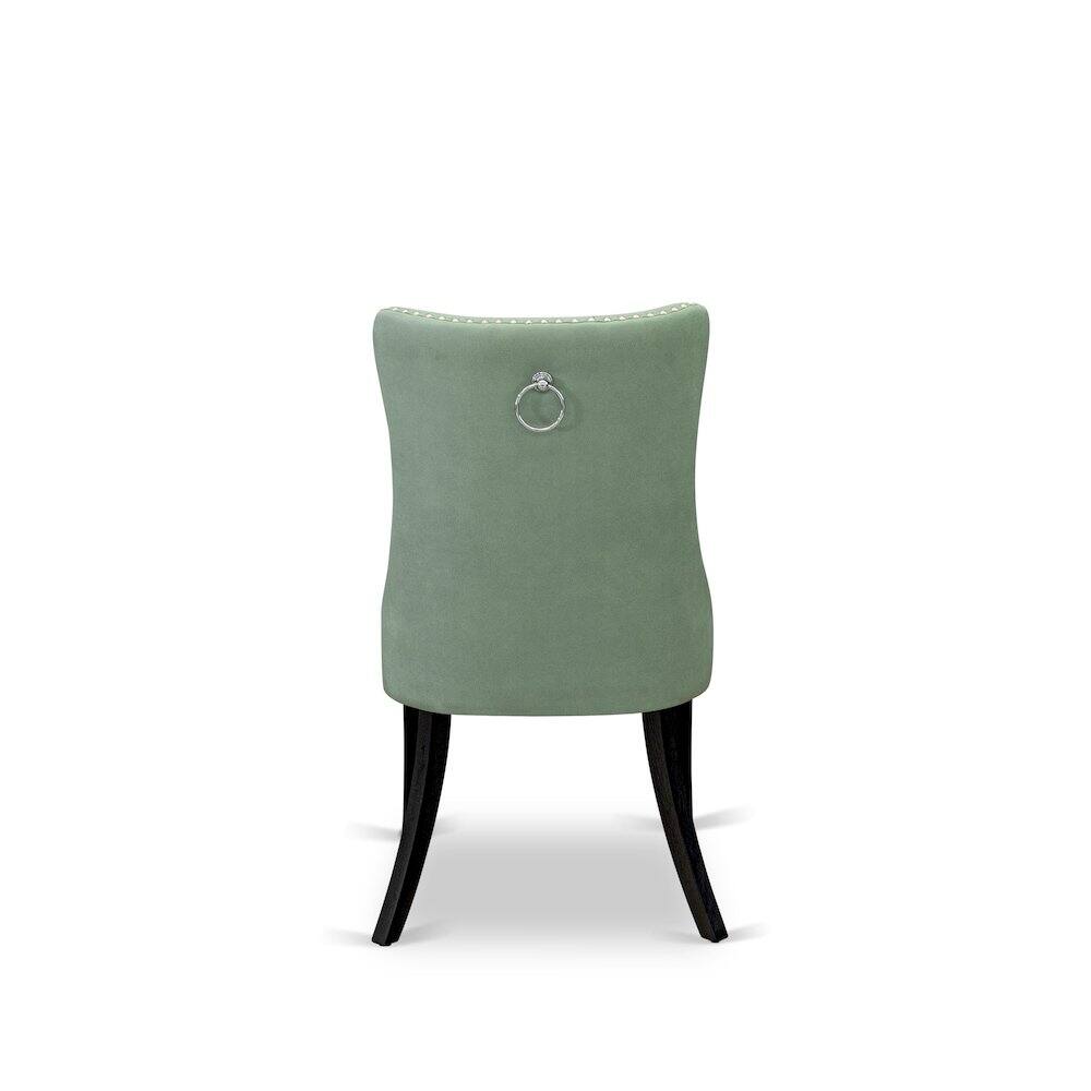 Alt View 2. East West Furniture - 3 Piece Kitchen Table Set Consists of a Round Dining Table with Dropleaf - Black.