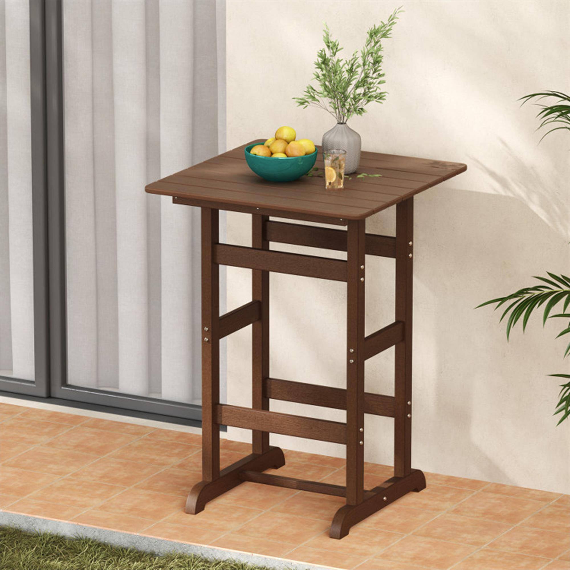 Alt View 2. Boyel Living - Brown 30 Inch Square Bar Table for Outdoor Patio Use - Brown.