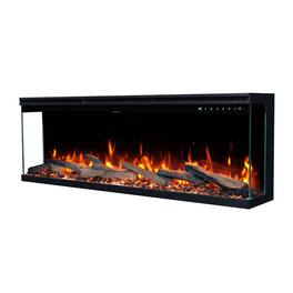 Touchstone Home Products - 50 in. Wall Mounted Recessed Sideline Infinity Pro 3-Sided Smart Electric Fireplace 1500W - Black